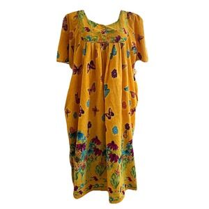 Only Necessities Cotton Muu Muu Patio House Dress Women's 3X Floral Butterflies